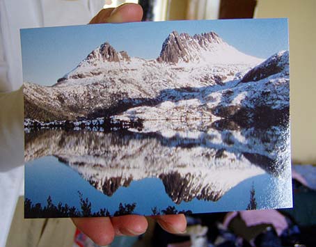cradle mountain auf postkarte